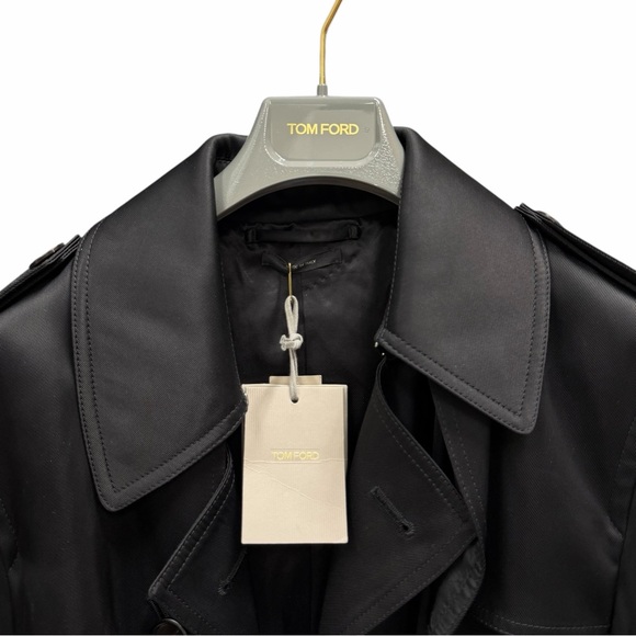 Tom Ford Leather Undercollar Trench Coat - Picture 4 of 9